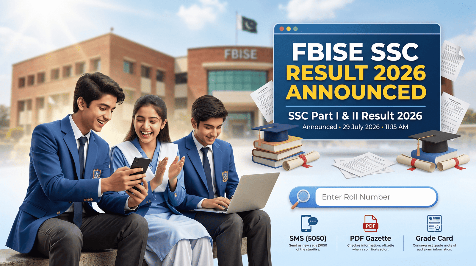 FBISE SSC Result 2026 Announced – Check Federal Board Class 9 & 10 Result Online by Roll Number, SMS & Gazette