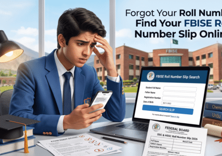 FBISE Roll Number Slip 2026 download online by name and registration number for SSC and HSSC students.