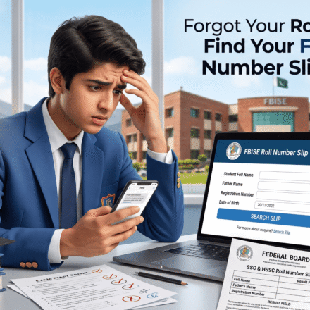 FBISE Roll Number Slip 2026 download online by name and registration number for SSC and HSSC students.